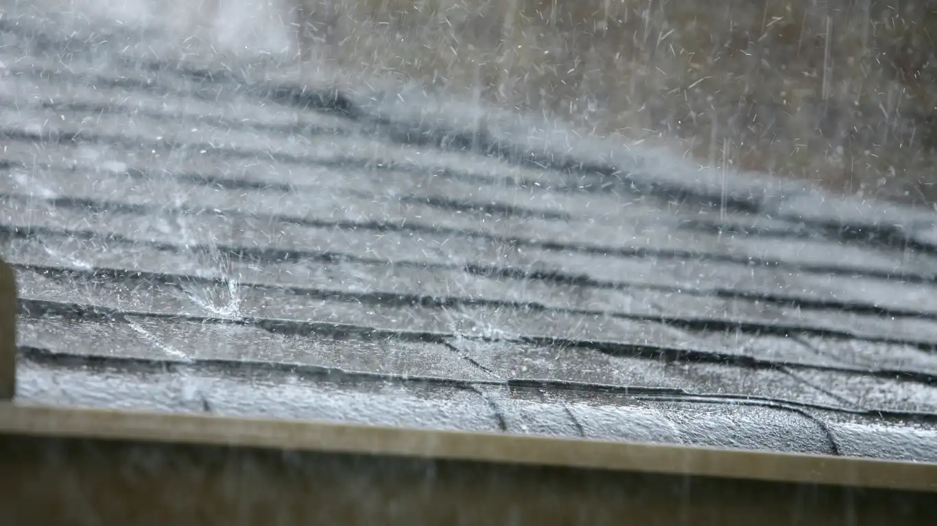 大雨が降っている様子
