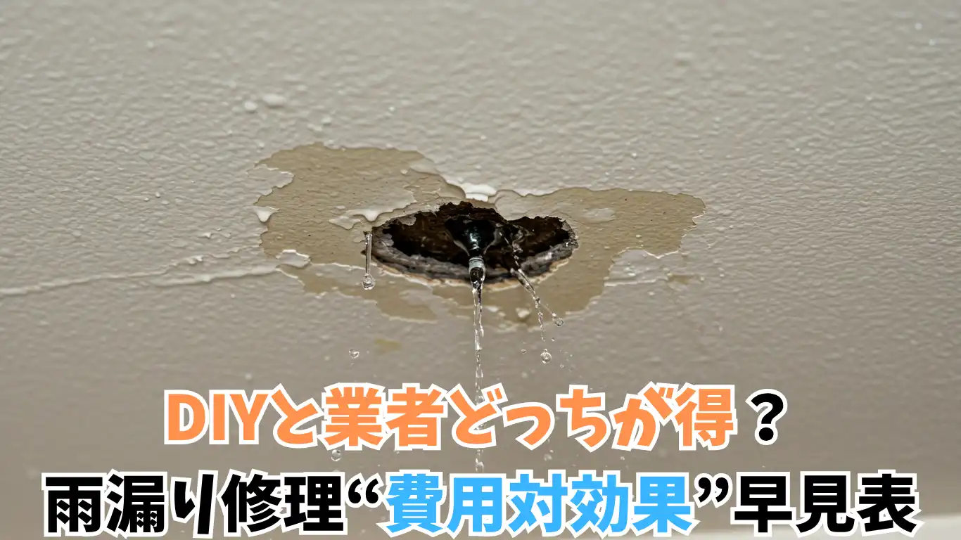 DIYと業者どっちが得？雨漏り修理“費用対効果”早見表