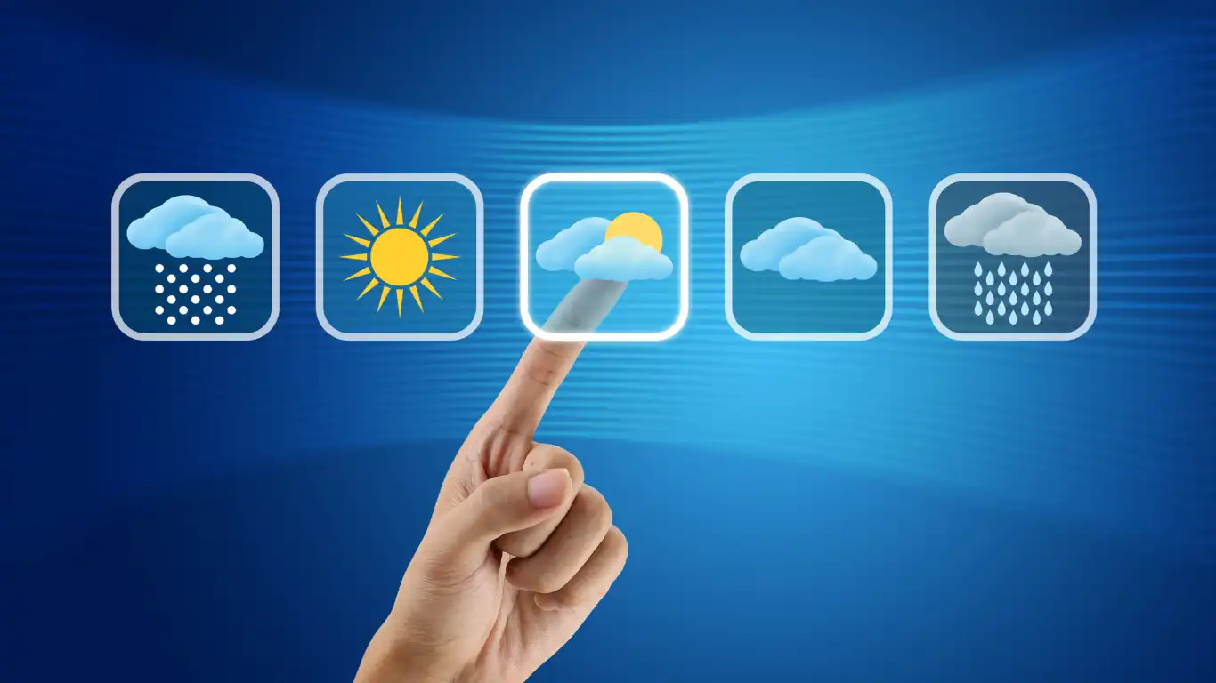 天気予報アイコンが並んでいる様子