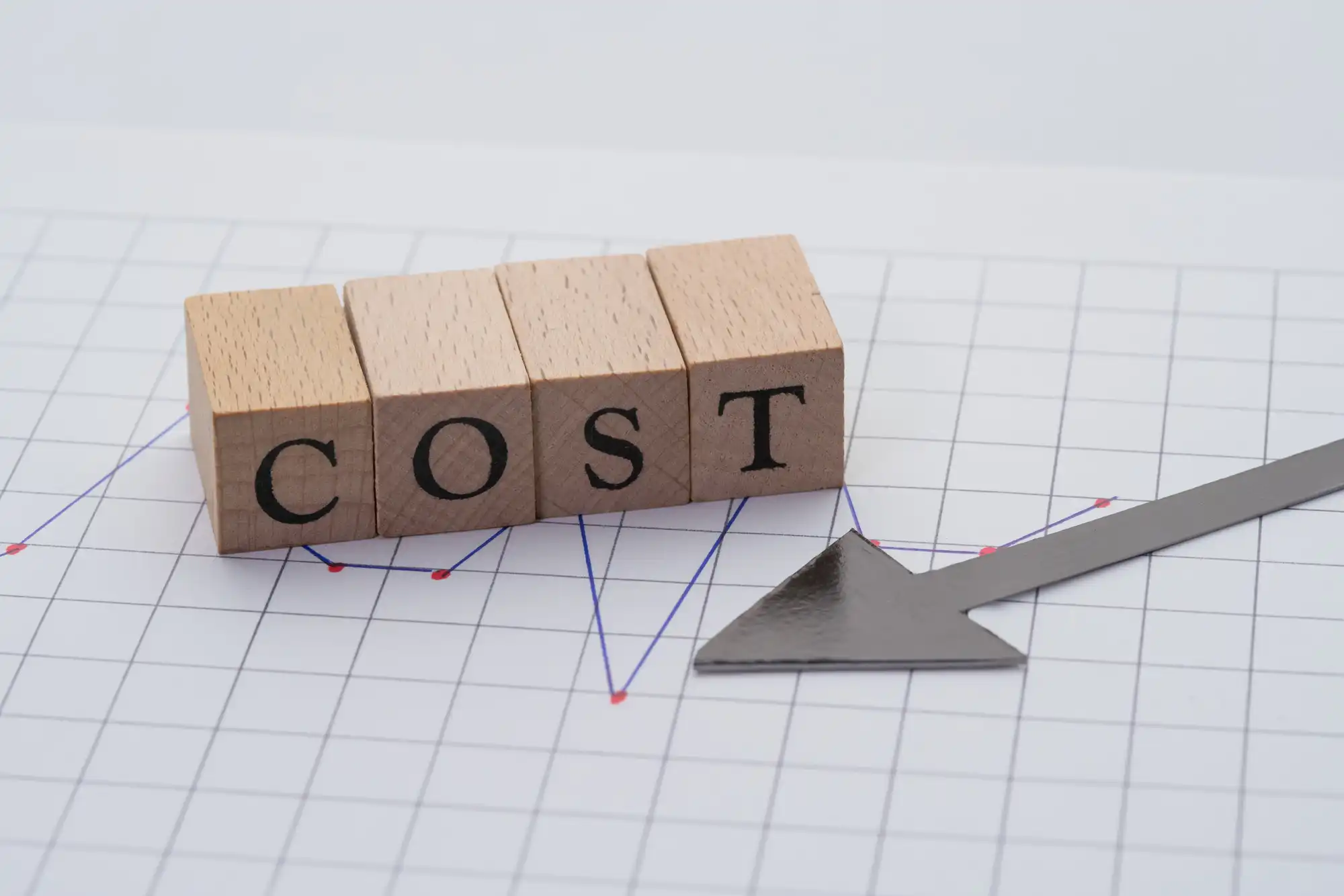 COSTと書かれた積み木