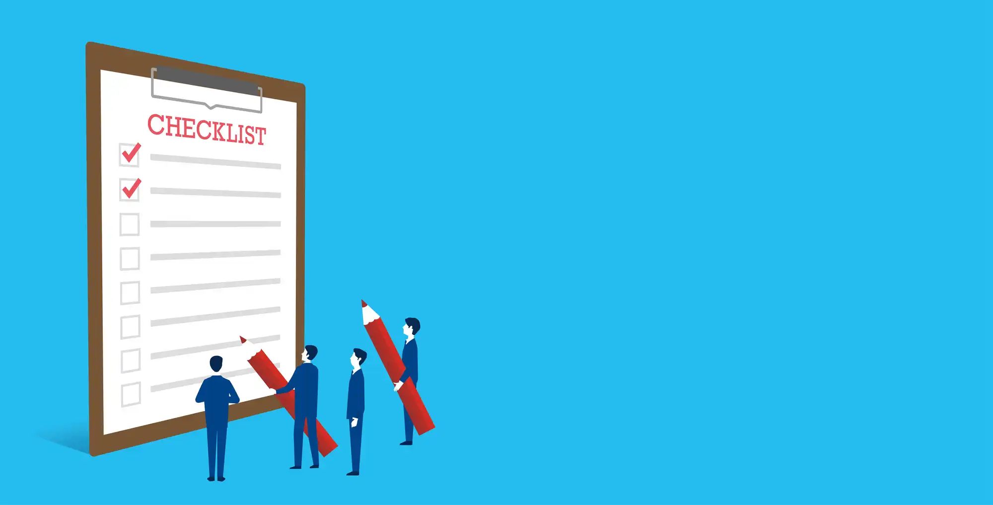 チェックリストに書き込む様子