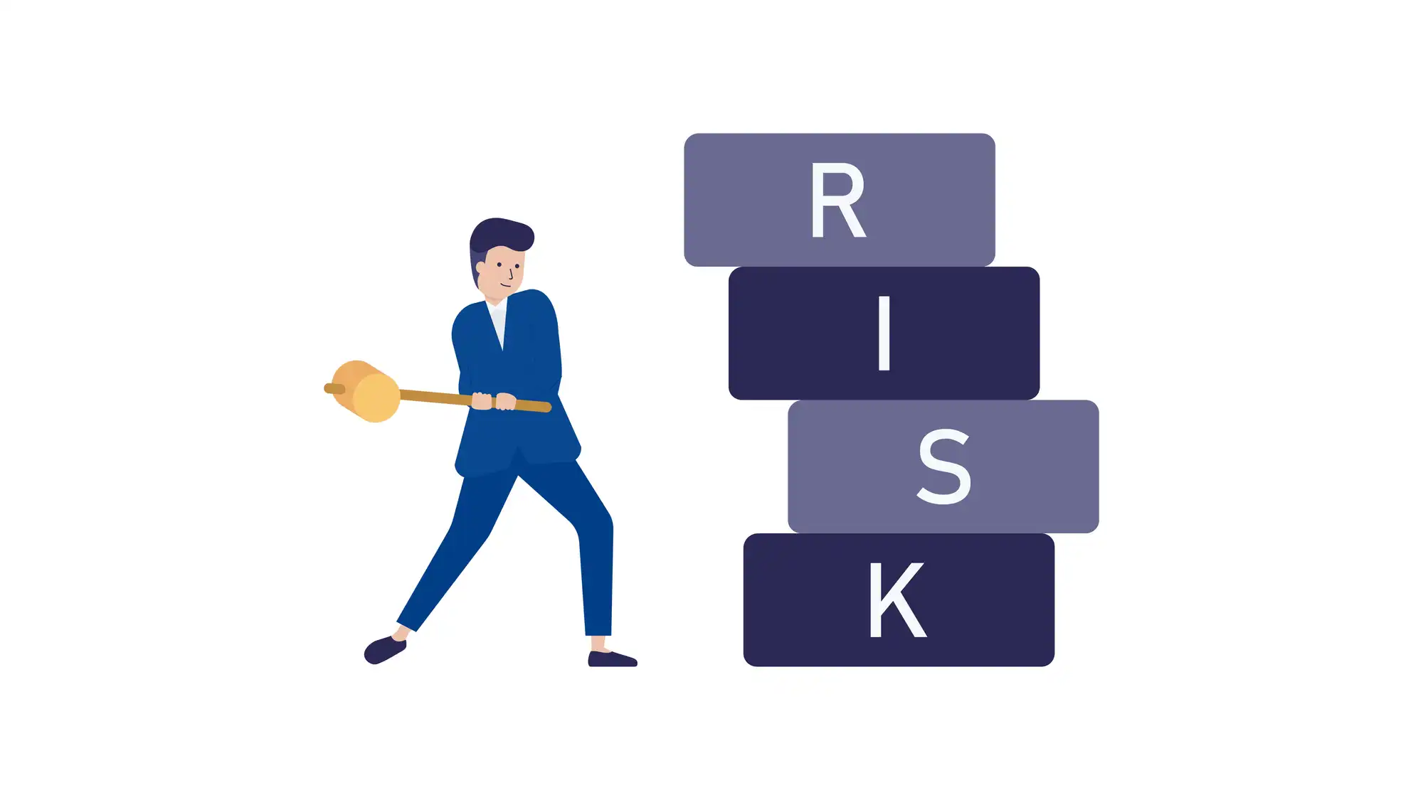 RISKと書かれただるま落とし