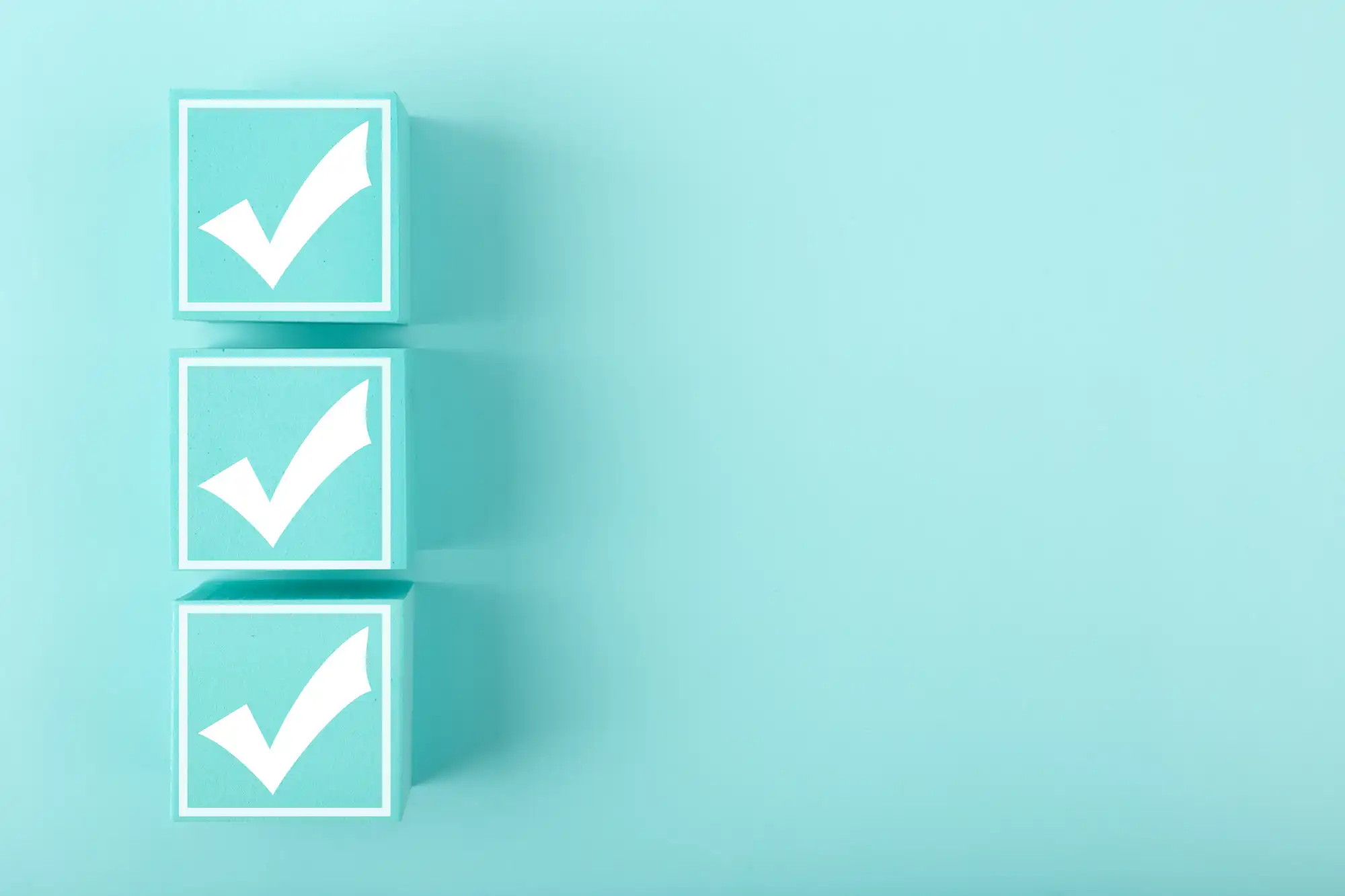 水色のチェックボックスが3個ある