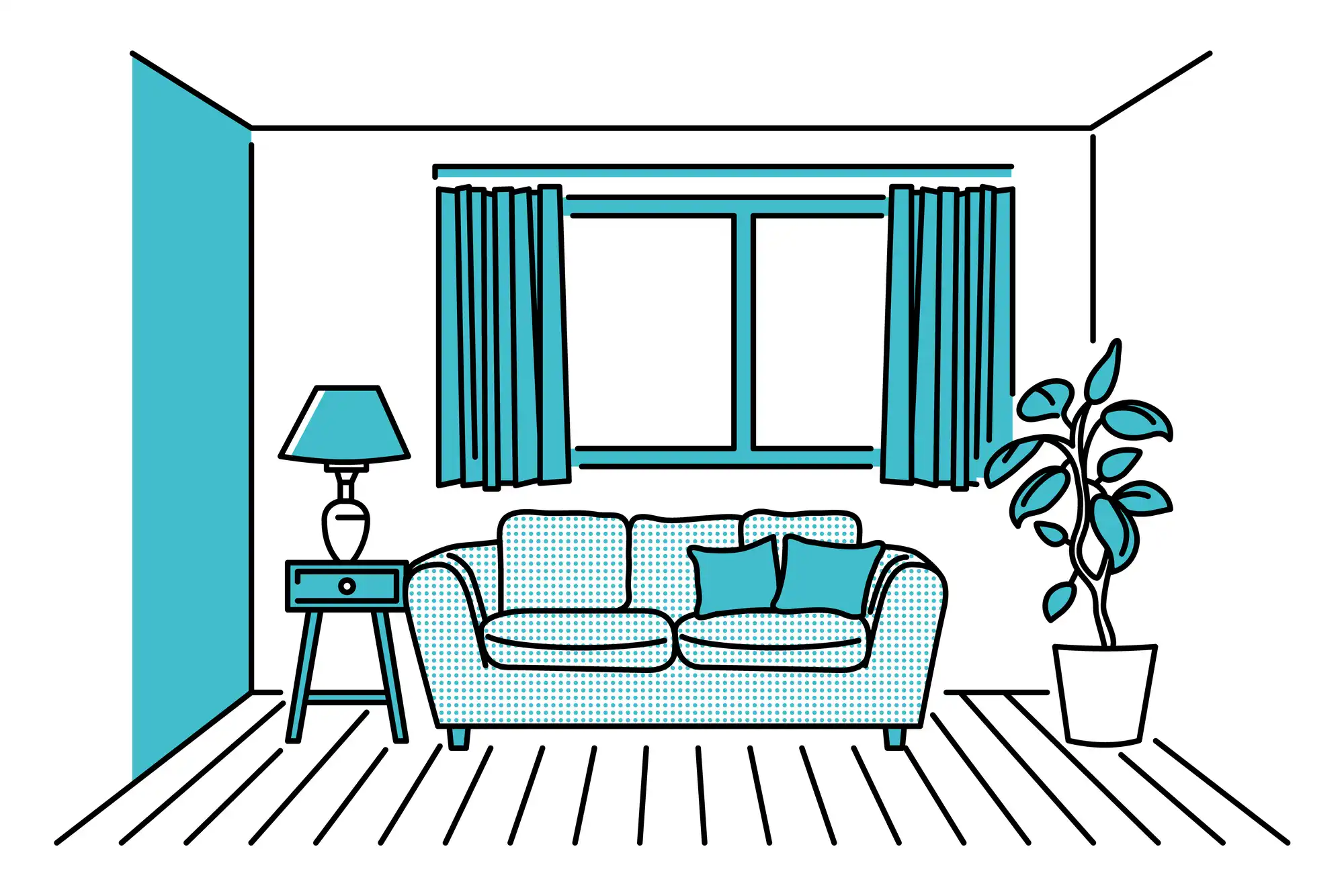 リビングのイラスト