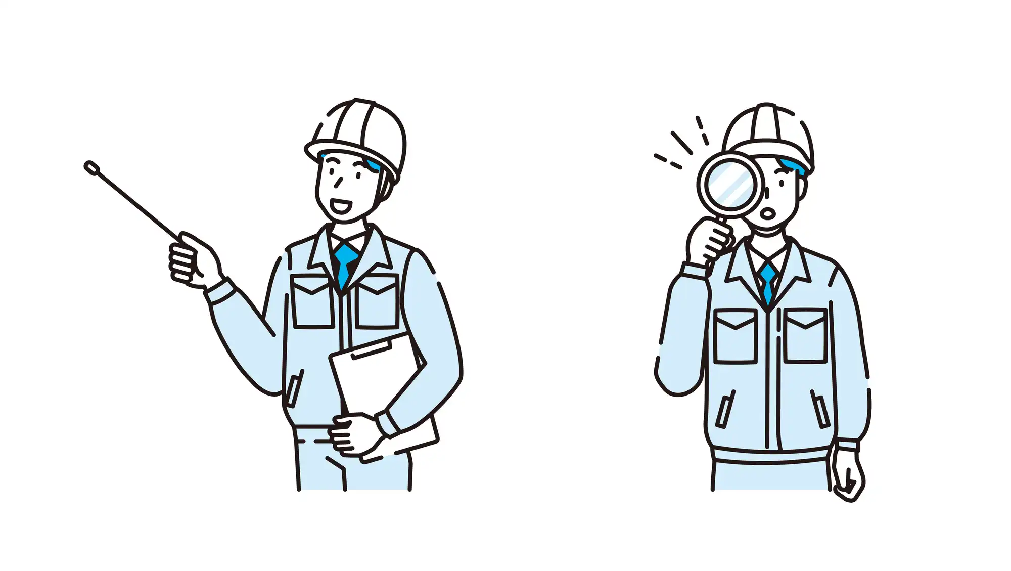 点検中の作業員イラスト