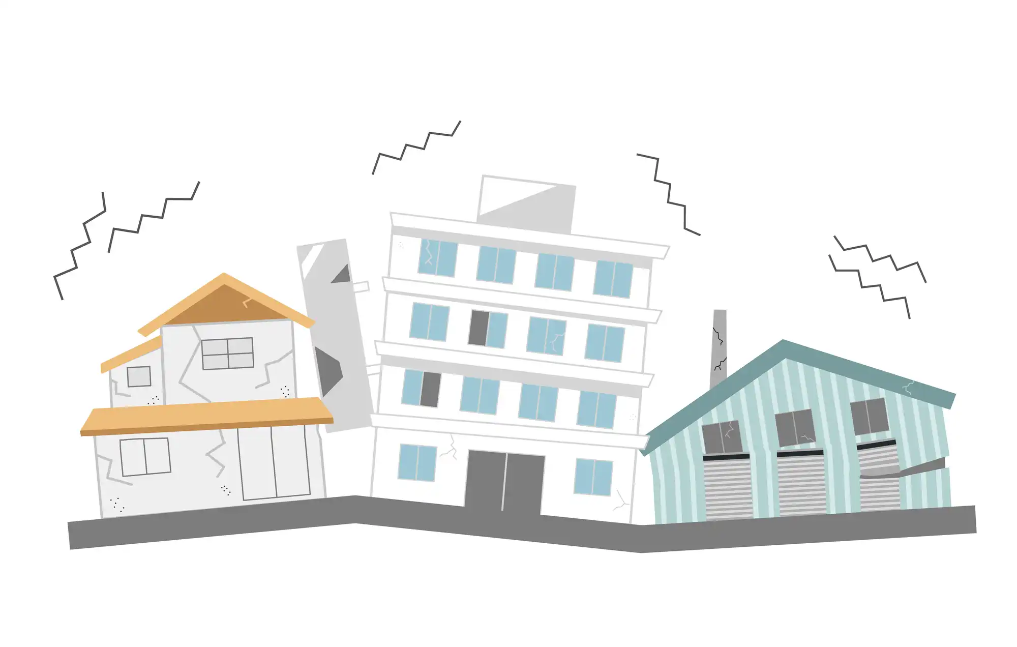 地震が起きている様子