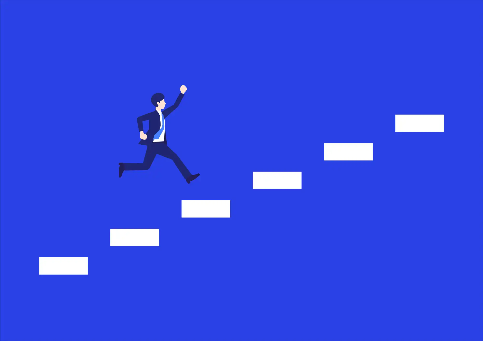 階段を登っているサラリーマンのイラスト